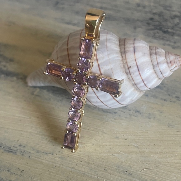 Purple Cross Pendant - Picture 3 of 5
